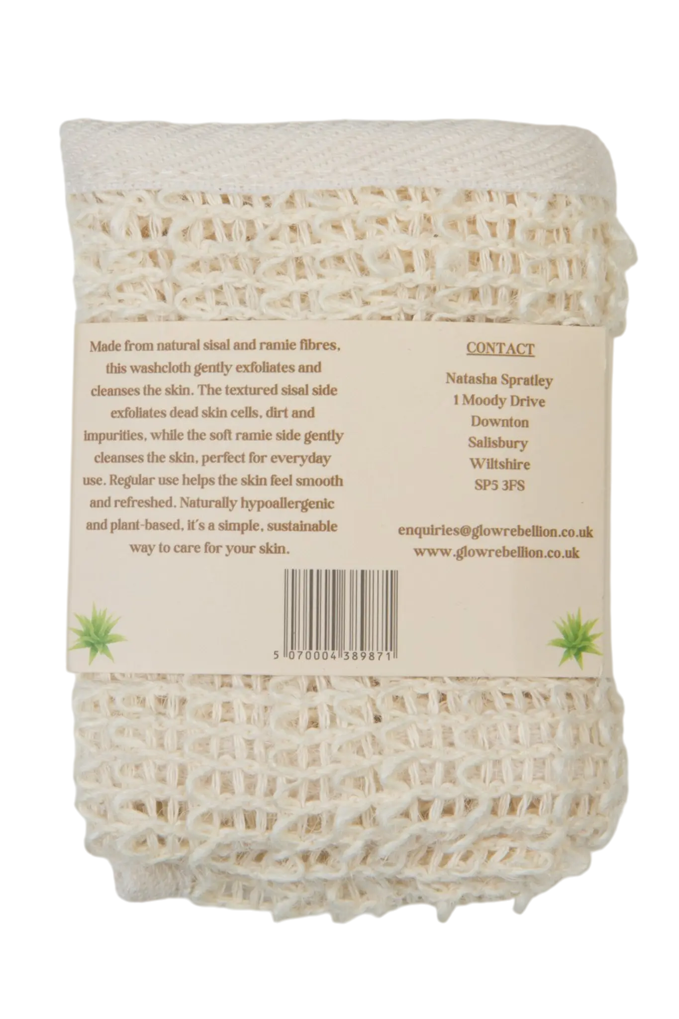 Biodegradable Sisal Washcloth Glow Rebellion