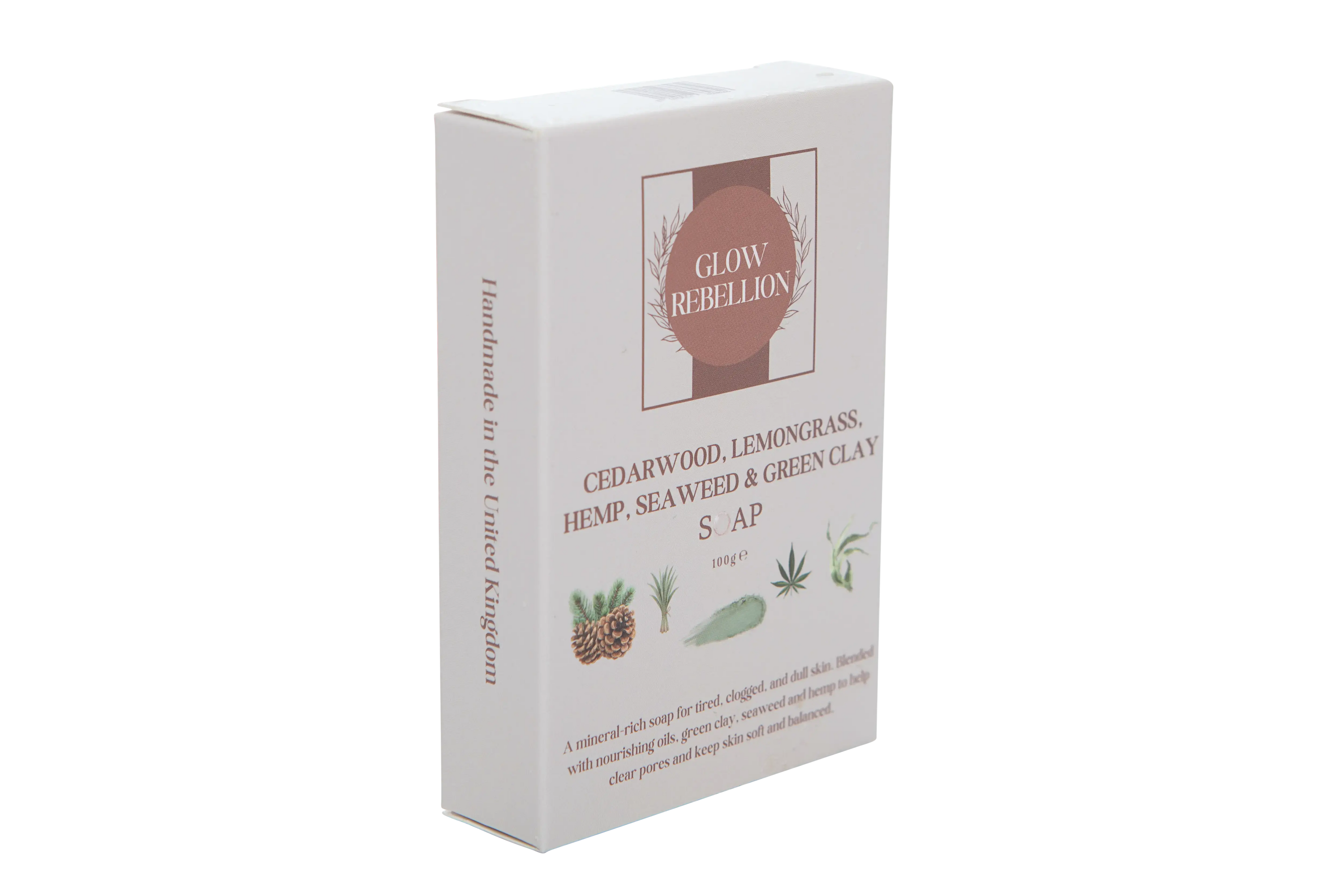 Cedarwood, Lemongrass, Hemp, Seaweed & Green Clay Soap Bar Glow Rebellion