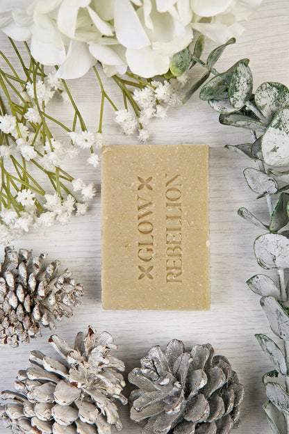 Cedarwood, Lemongrass, Hemp, Seaweed &amp; Green Clay Soap Bar Glow Rebellion