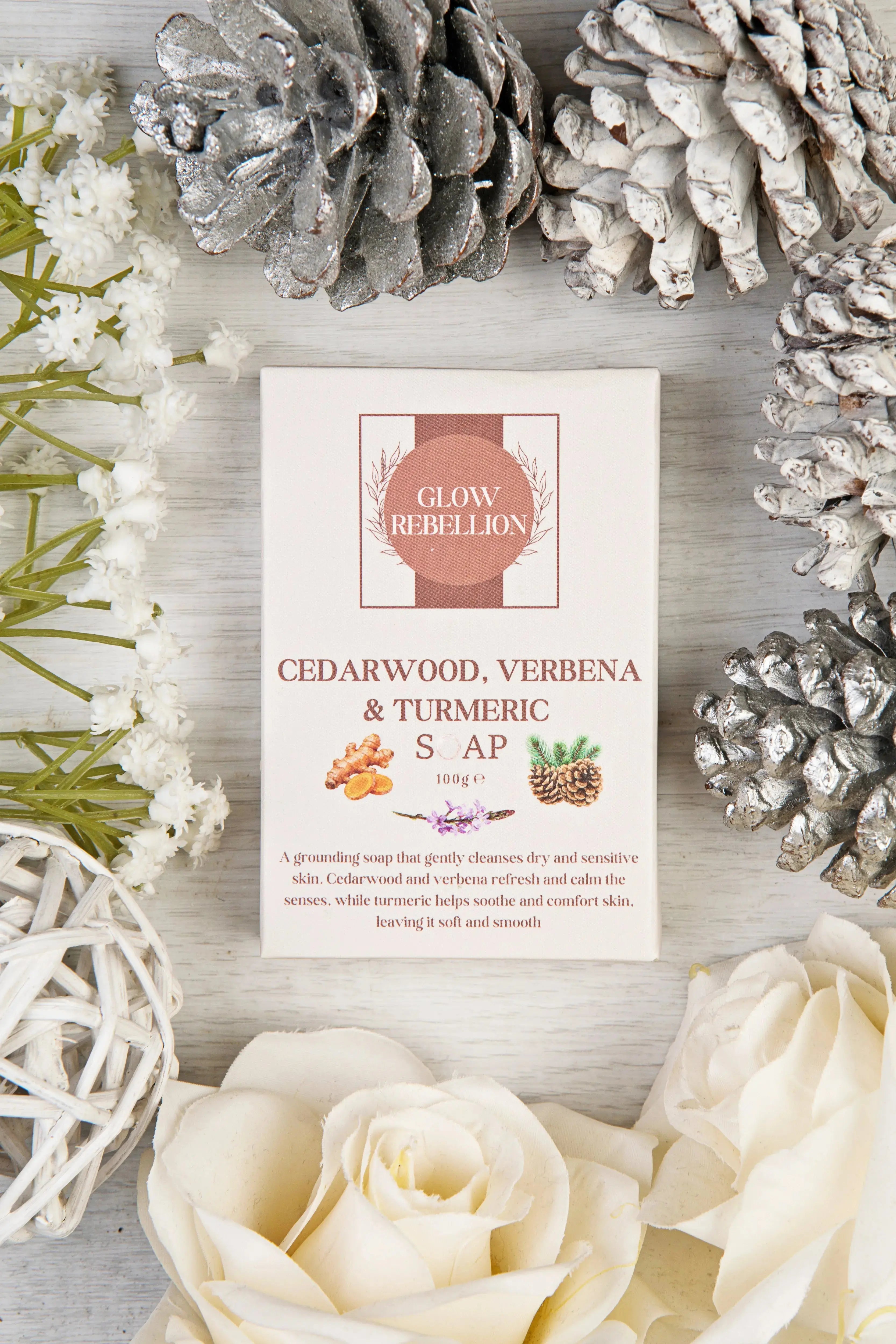 Cedarwood, Verbena &amp; Turmeric Soap Bar Glow Rebellion