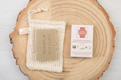Cedarwood, Lemongrass, Hemp, Seaweed &amp; Green Clay Soap Bar Glow Rebellion