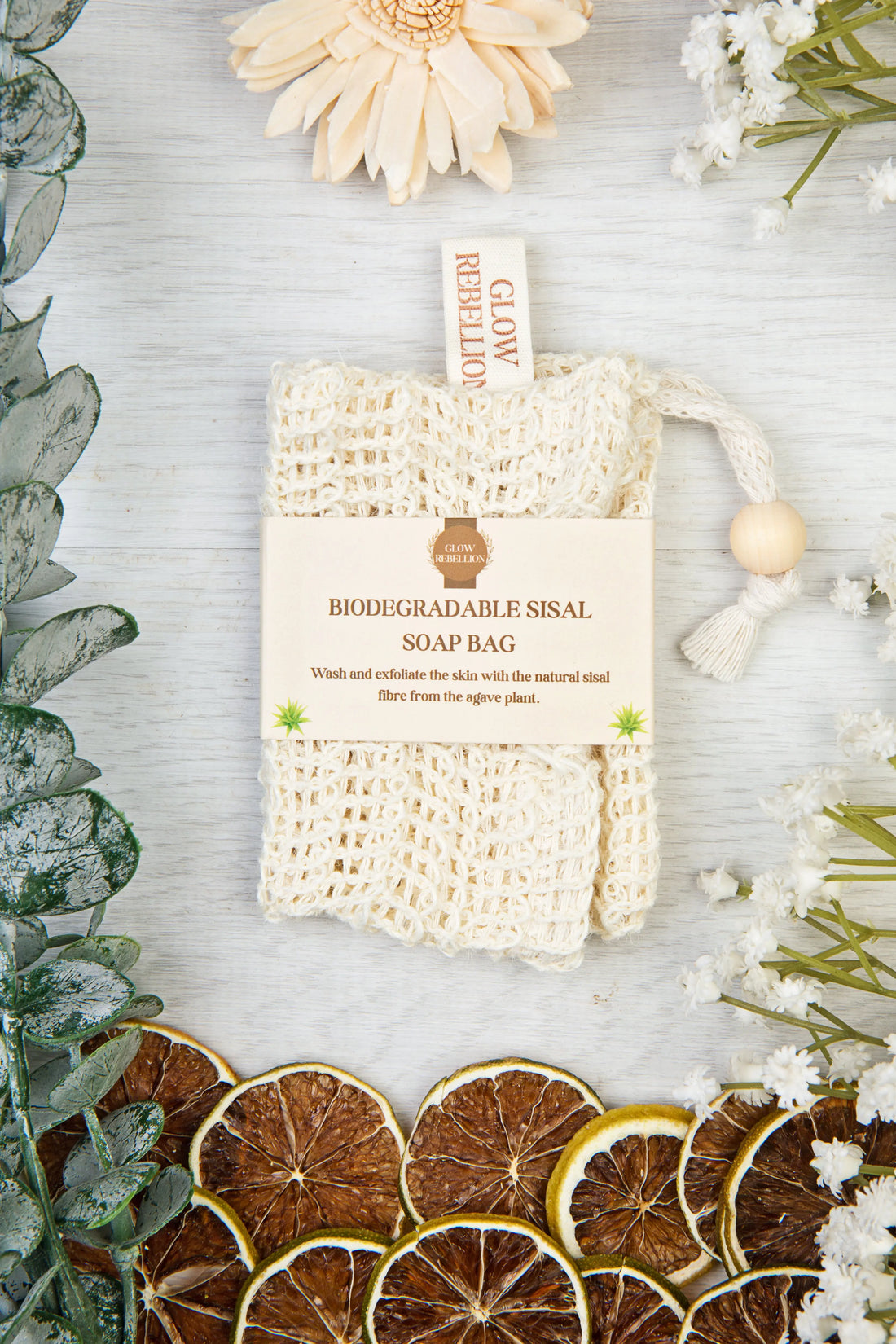 Biodegradable Sisal Soap Bag Glow Rebellion