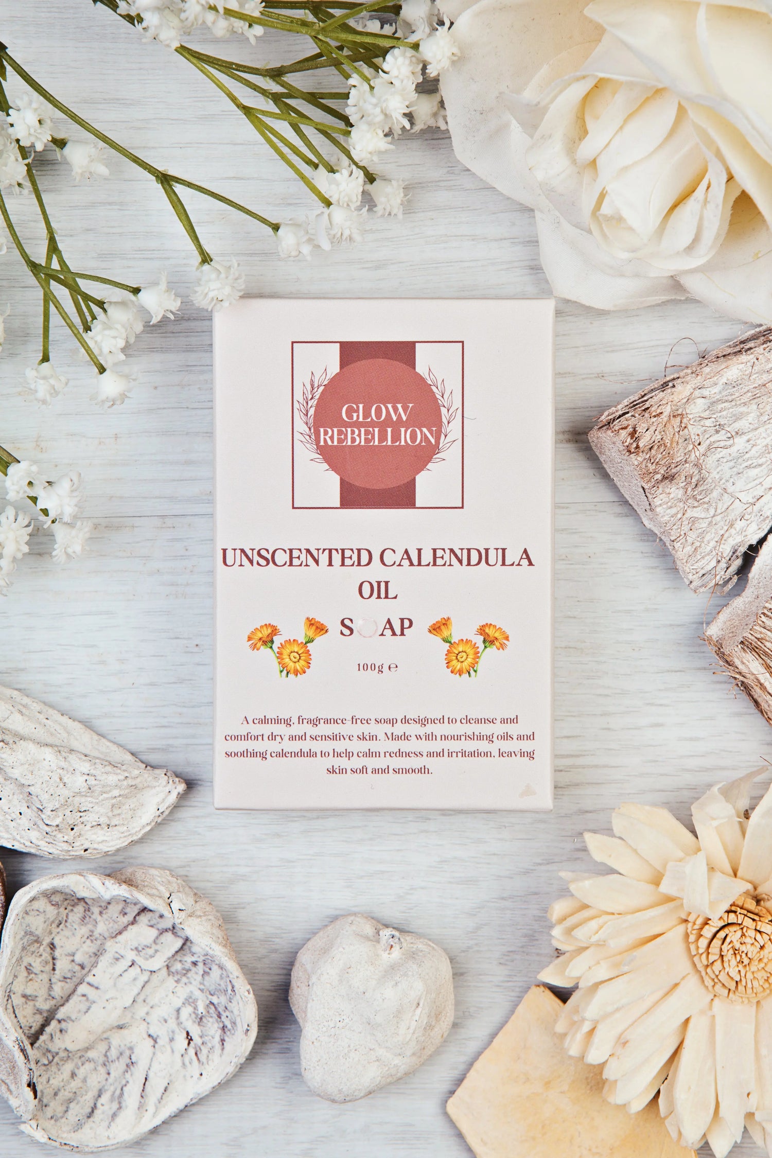 Unscented Calendula Oil Soap Bar Glow Rebellion