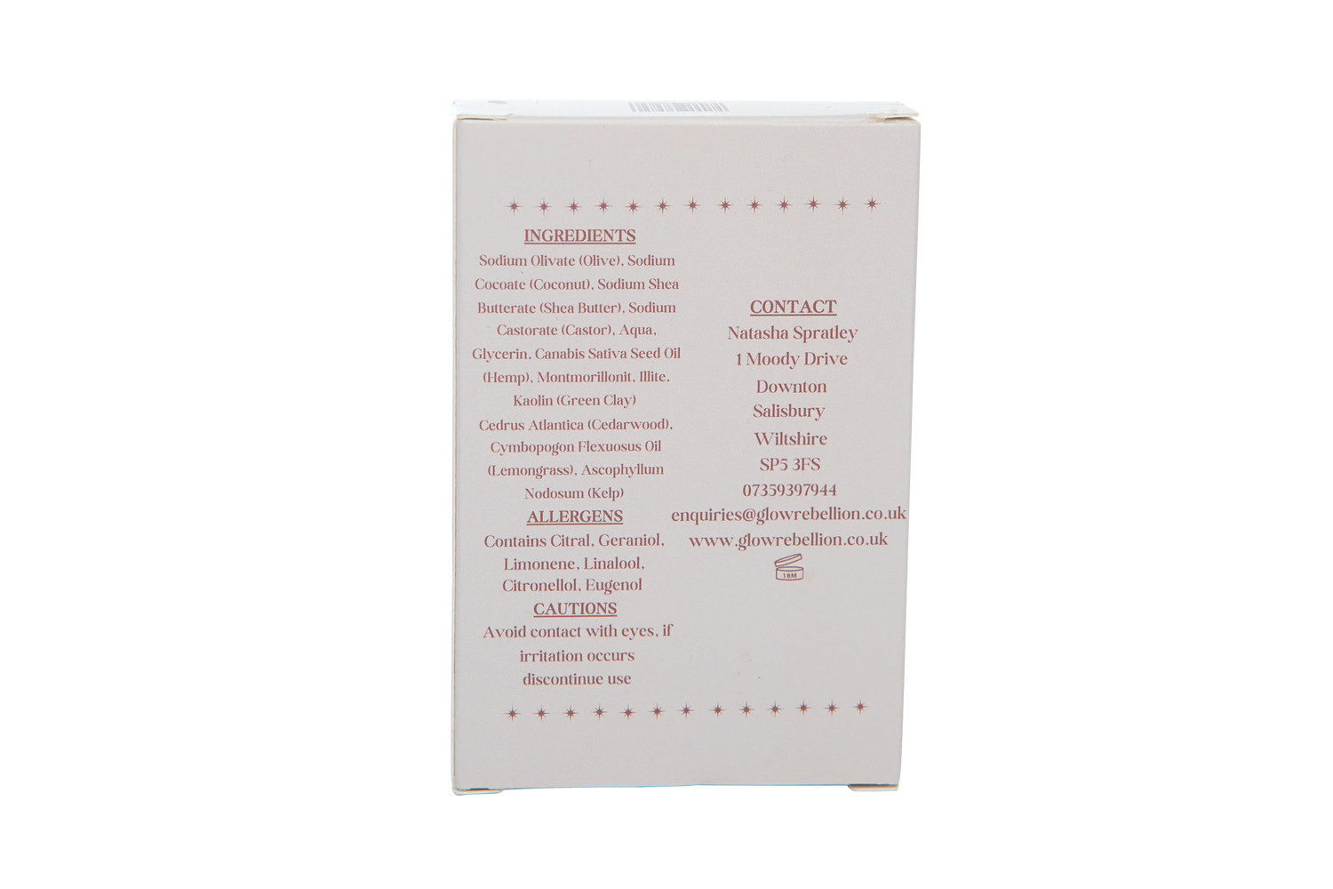 Cedarwood, Lemongrass, Hemp, Seaweed &amp; Green Clay Soap Bar Glow Rebellion